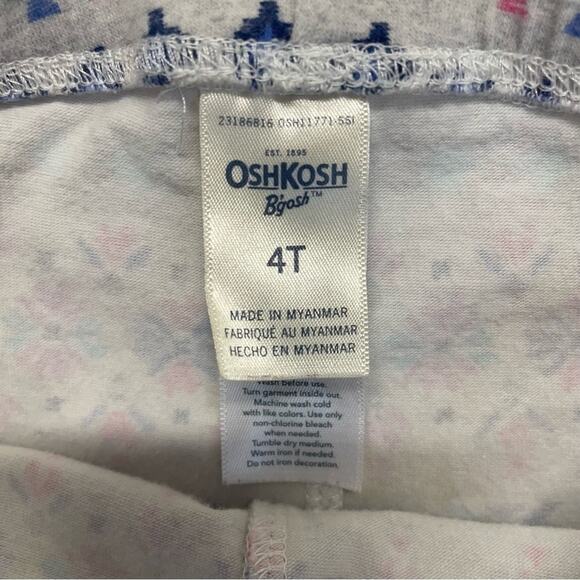 OshKosh B’Gosh Gray Leggings colorful printed design girls Size 4T - Picture 3 of 6